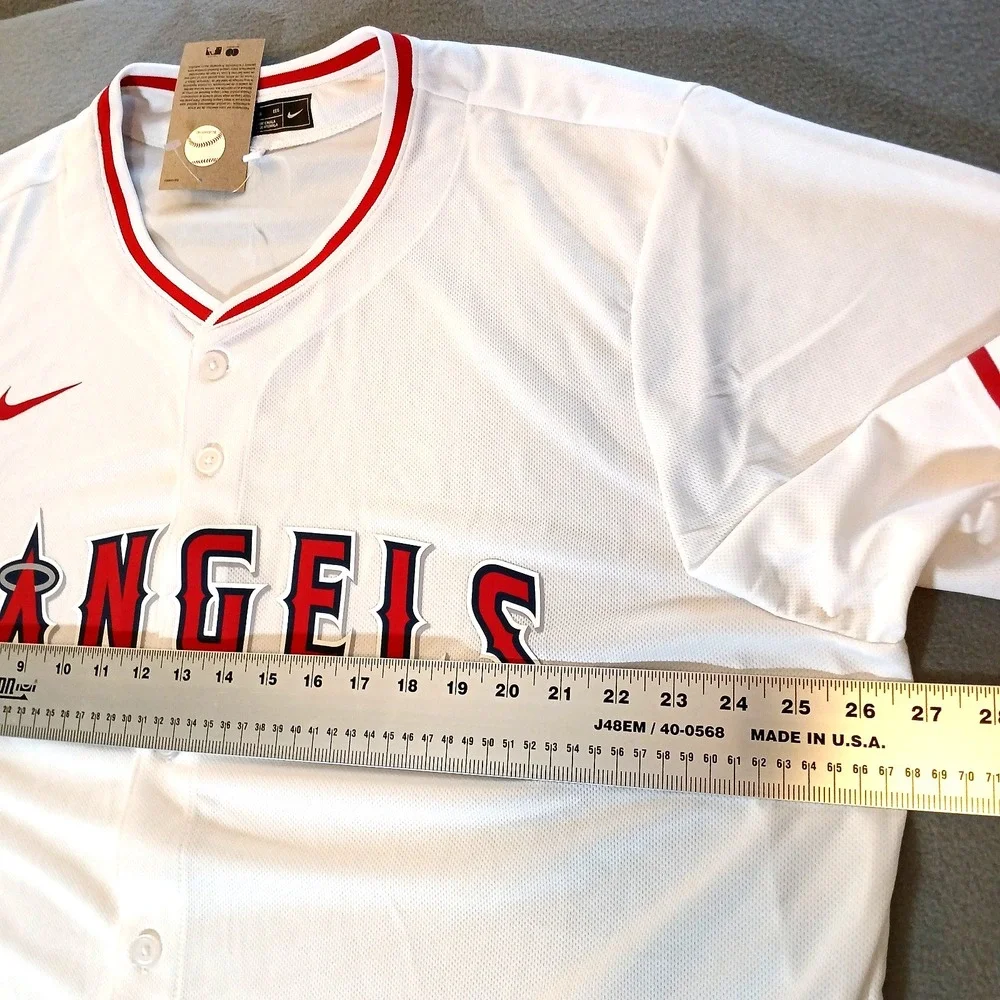 Nike Los Angeles Anaheim Angels Baseball Jersey Mens XXL White MLB Blank Back
